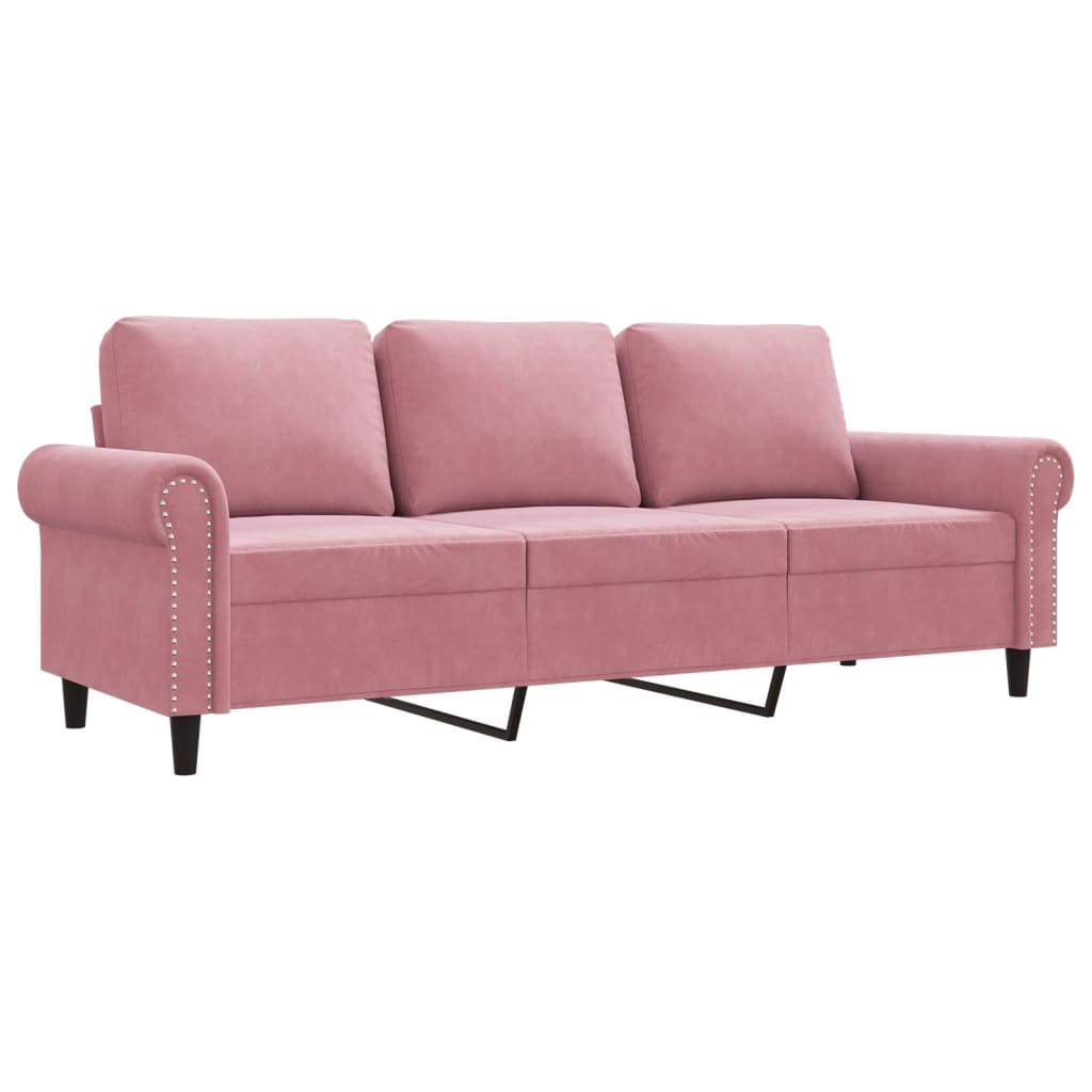 Canapé à 3 places Rose 180 cm Velours - XIOS