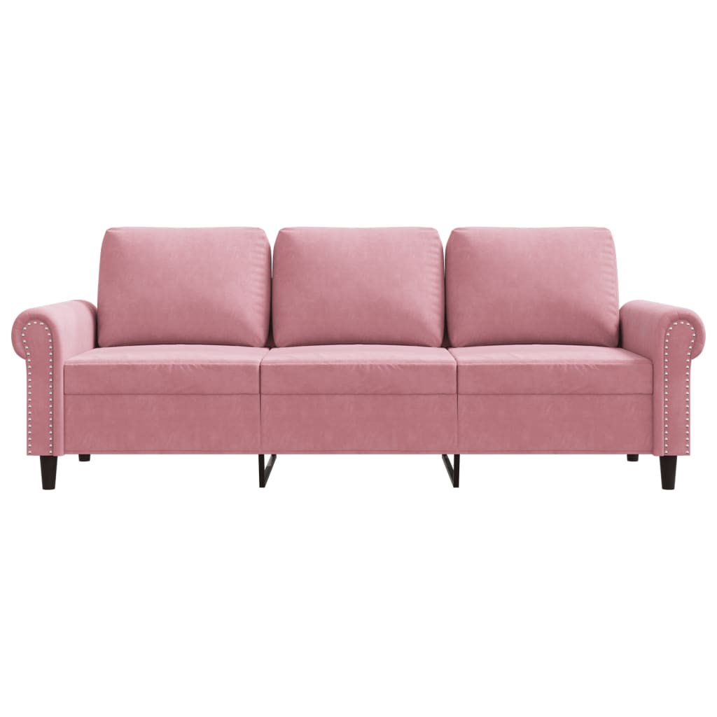 Canapé à 3 places Rose 180 cm Velours - XIOS