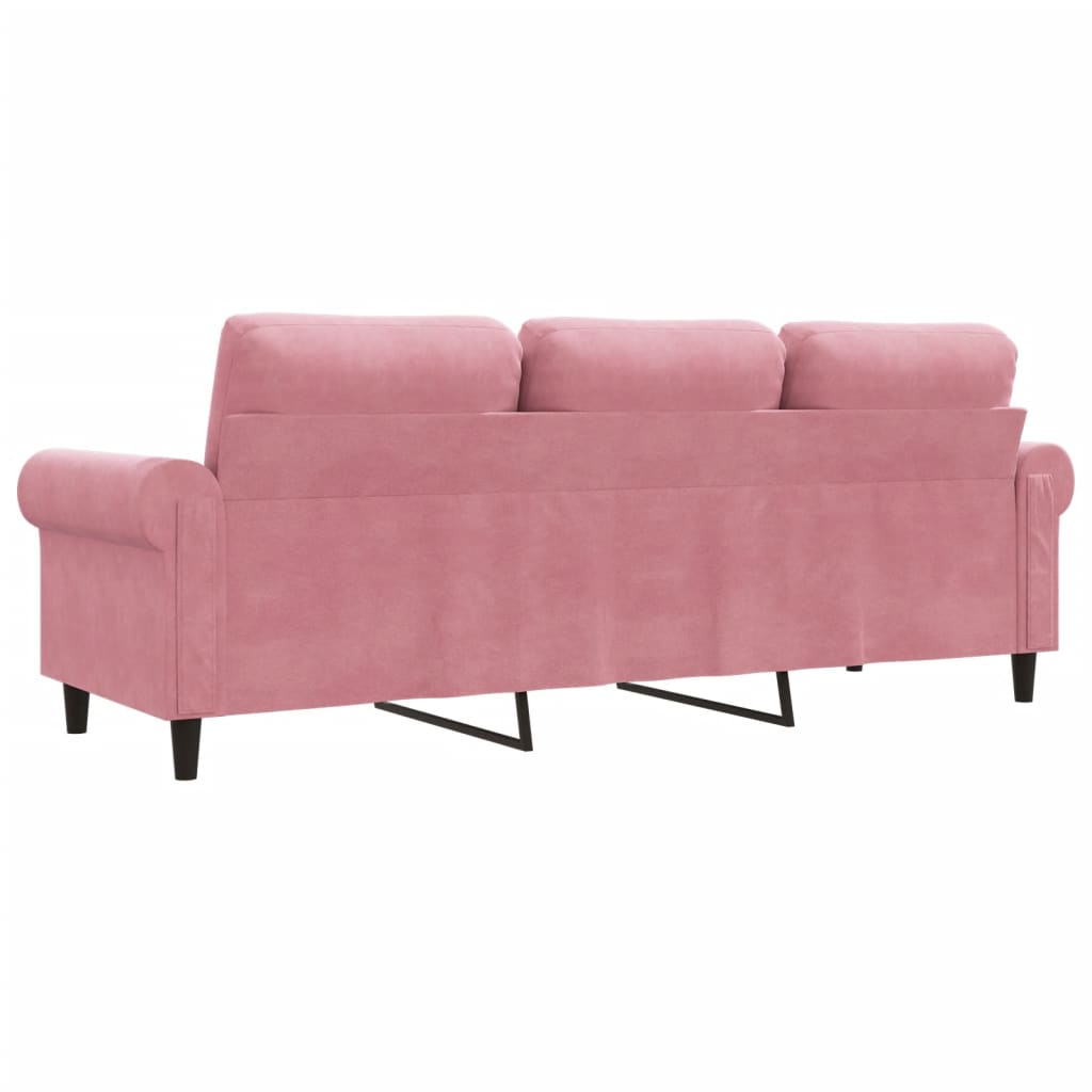 Canapé à 3 places Rose 180 cm Velours - XIOS