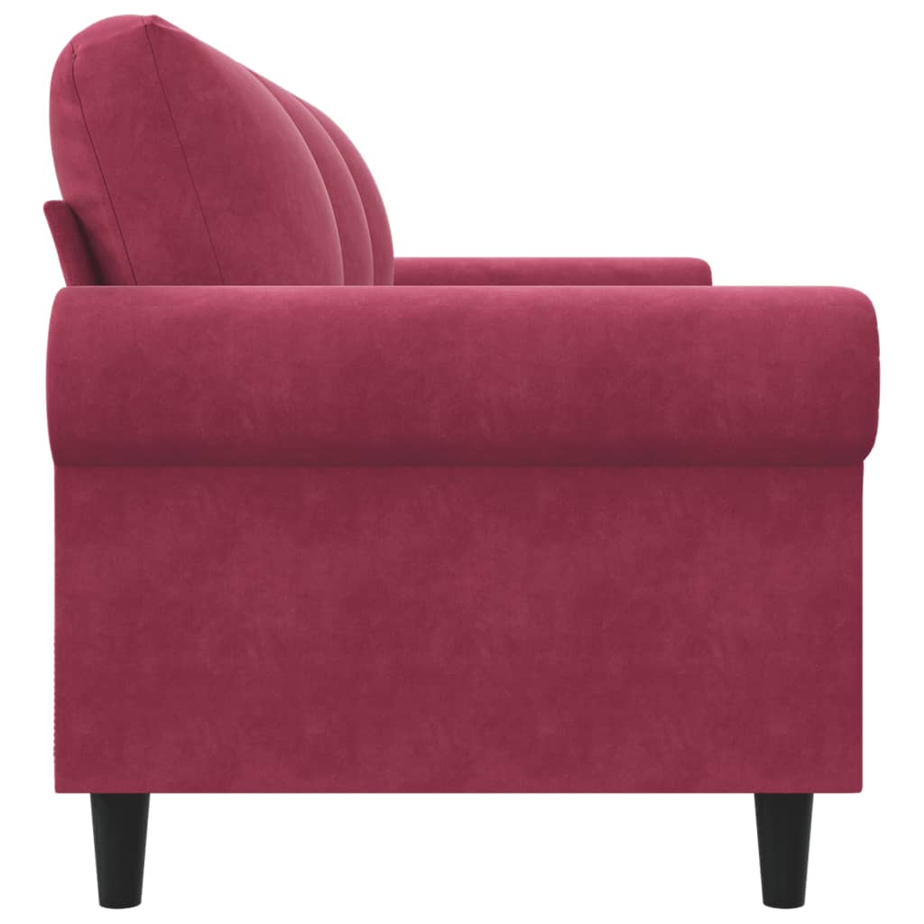 Canapé à 3 places Rouge bordeaux 180 cm Velours - XIOS