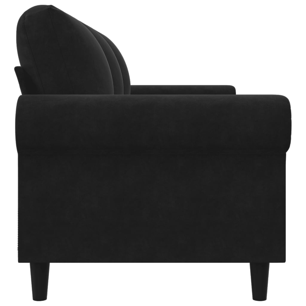 Canapé à 3 places Noir 180 cm Velours - XIOS