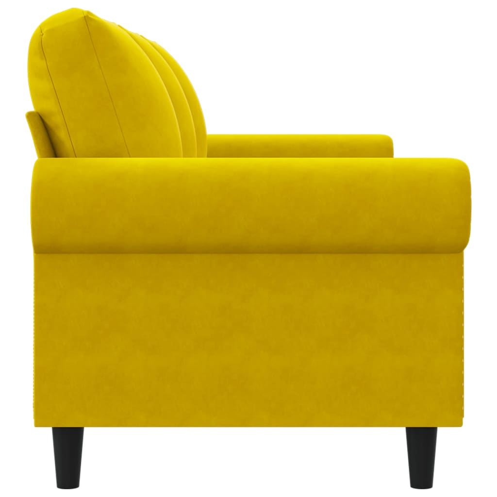 Canapé à 3 places Jaune 180 cm Velours - XIOS