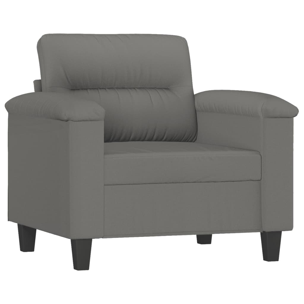 Fauteuil gris foncé 60 cm tissu microfibre - XIOS