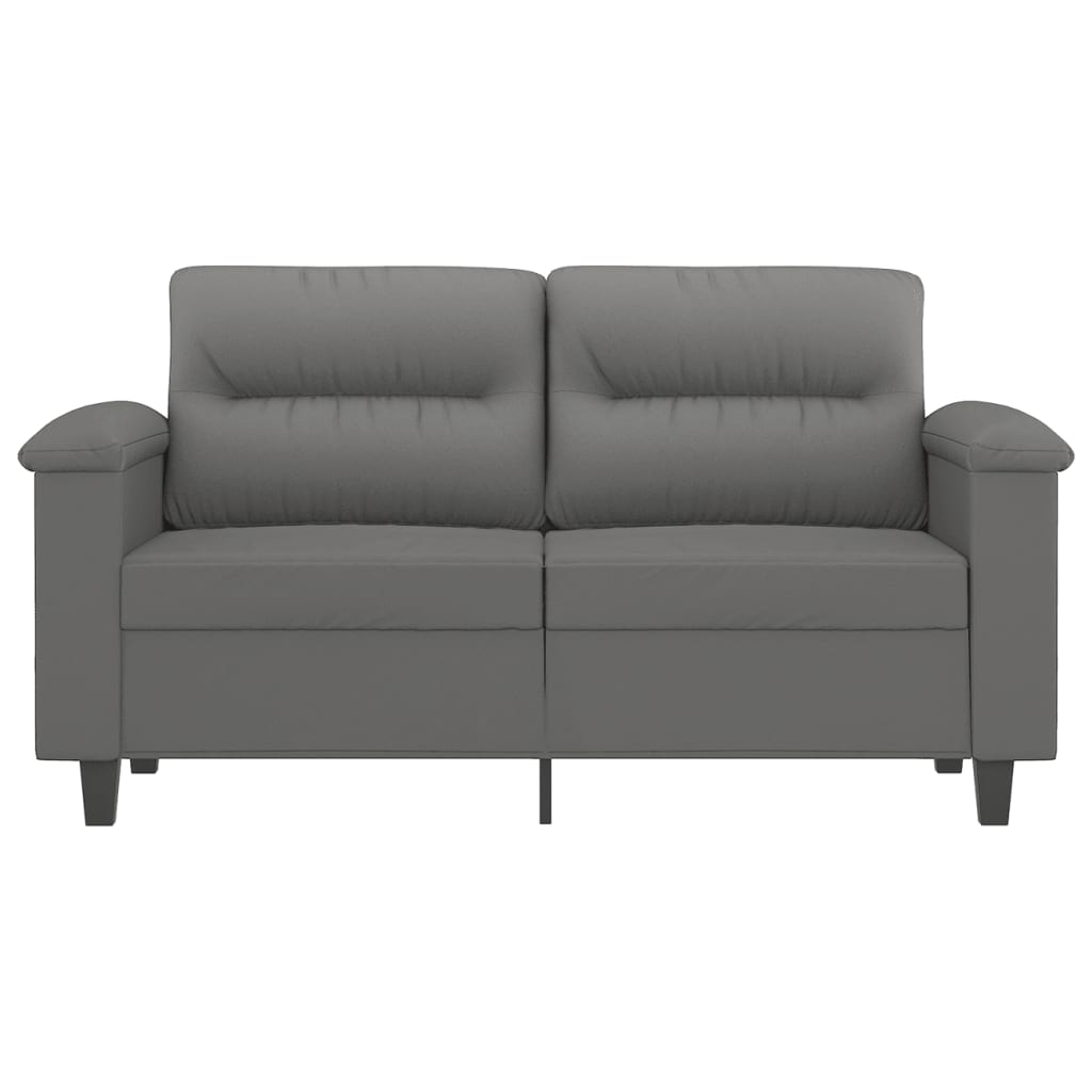 Canapé à 2 places Gris foncé 120 cm Tissu microfibre - XIOS