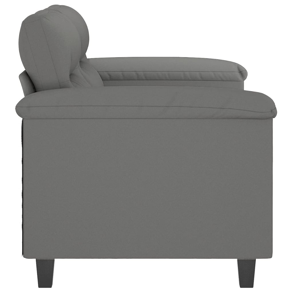 Canapé à 2 places Gris foncé 120 cm Tissu microfibre - XIOS