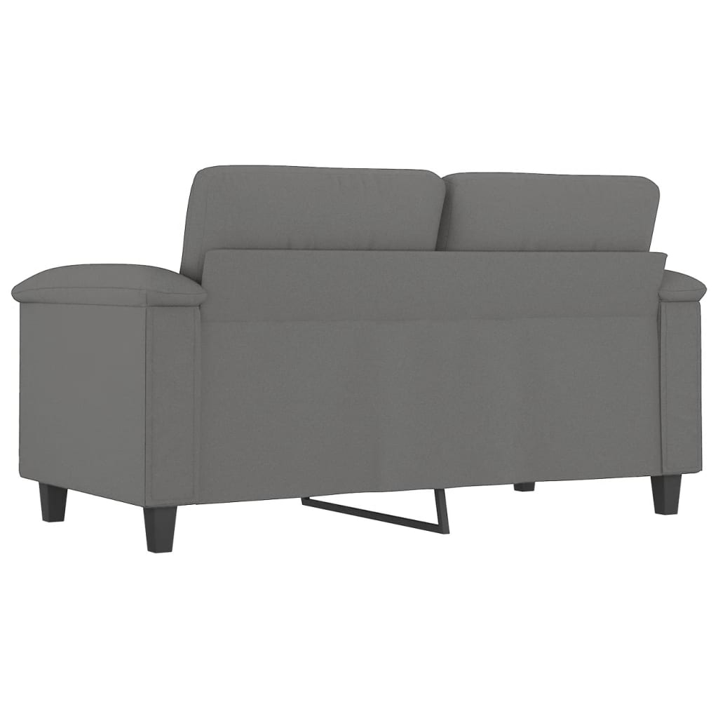 Canapé à 2 places Gris foncé 120 cm Tissu microfibre - XIOS