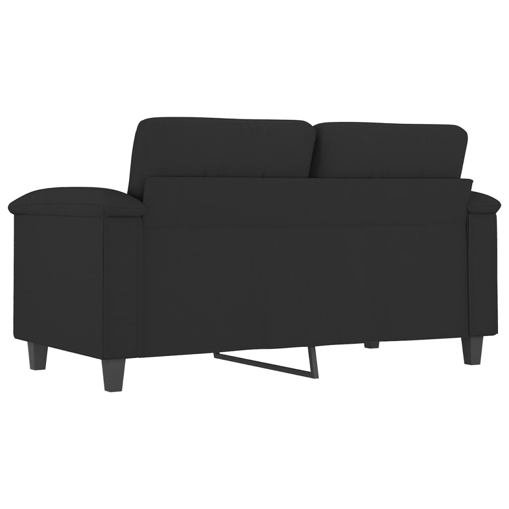 Canapé à 2 places Noir 120 cm Tissu microfibre - XIOS