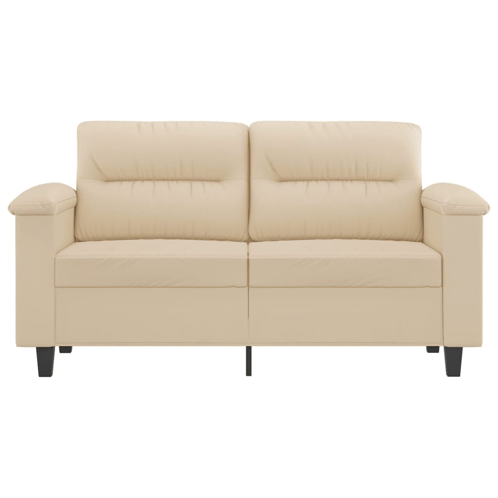 Canapé à 2 places Crème 120 cm Tissu microfibre - XIOS