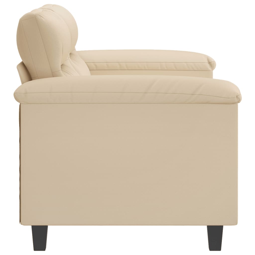 Canapé à 2 places Crème 120 cm Tissu microfibre - XIOS