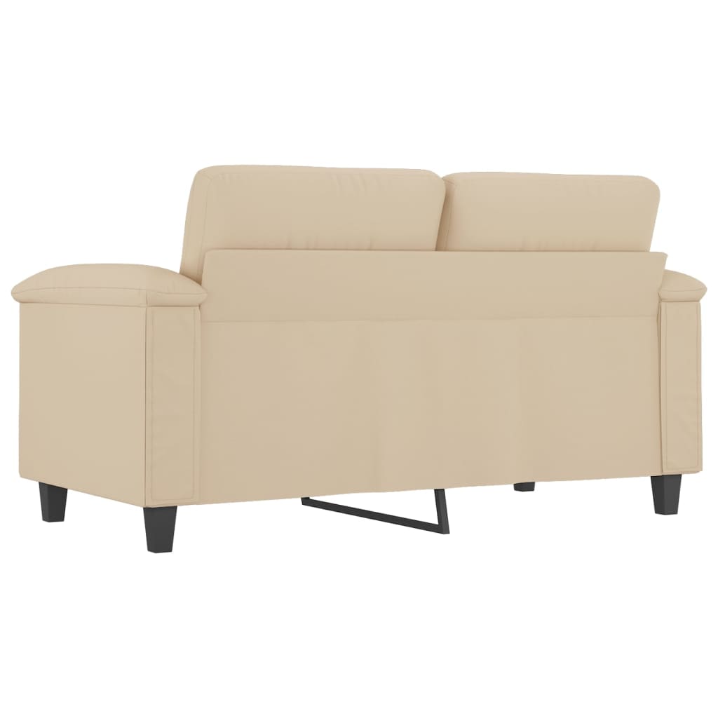 Canapé à 2 places Crème 120 cm Tissu microfibre - XIOS