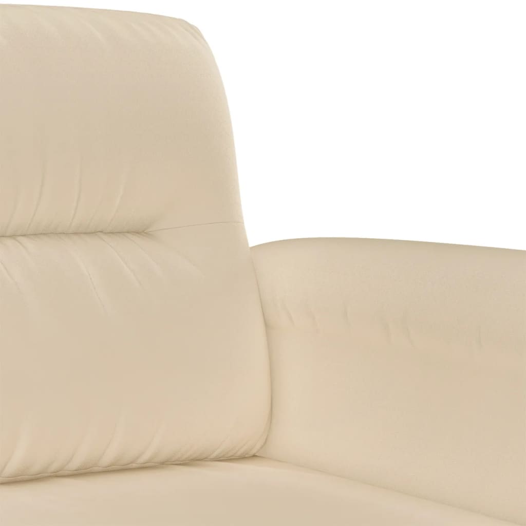 Canapé à 2 places Crème 120 cm Tissu microfibre - XIOS