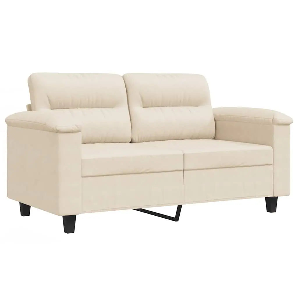 Canapé à 2 places Beige 120 cm Tissu microfibre - XIOS
