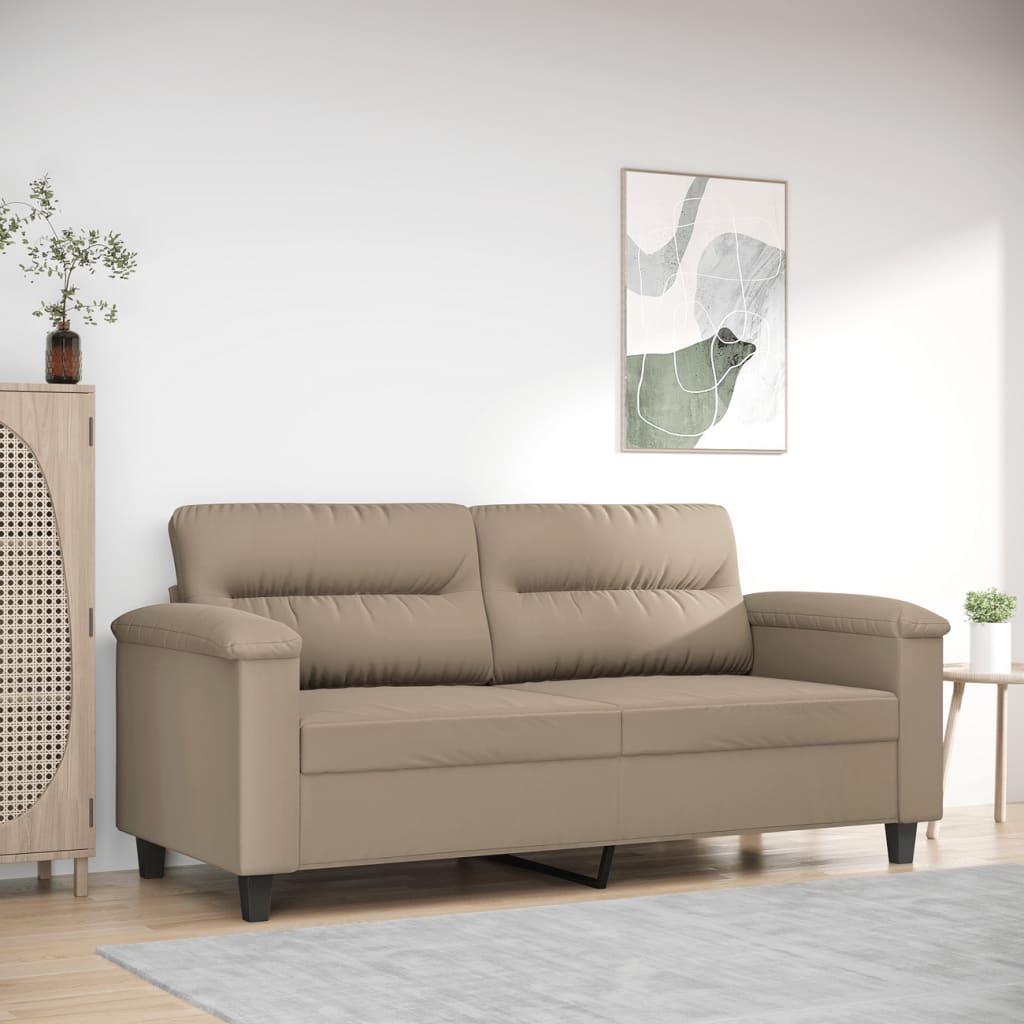 Canapé à 2 places Taupe 140 cm Tissu microfibre - XIOS