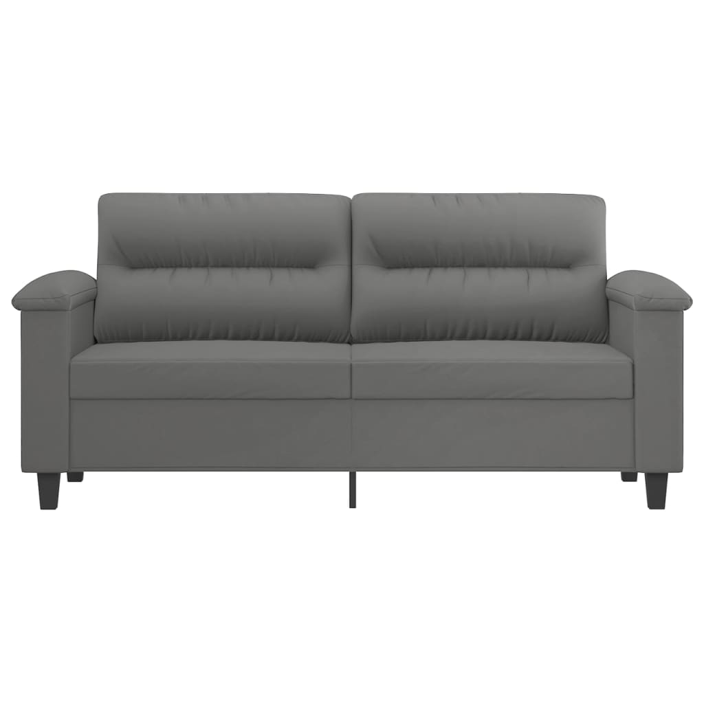 Canapé à 2 places Gris foncé 140 cm Tissu microfibre Canapés vidaXL