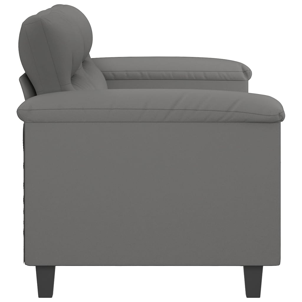 Canapé à 2 places Gris foncé 140 cm Tissu microfibre Canapés vidaXL