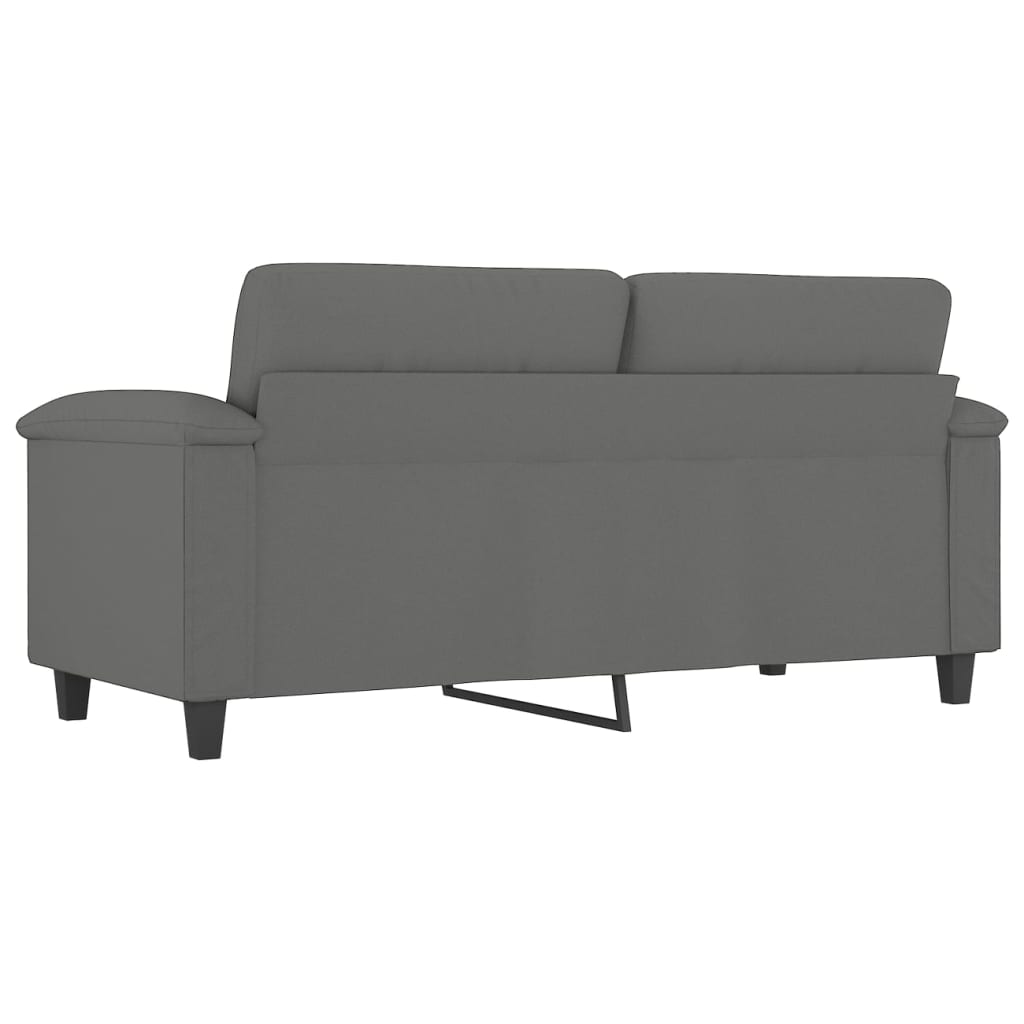 Canapé à 2 places Gris foncé 140 cm Tissu microfibre Canapés vidaXL
