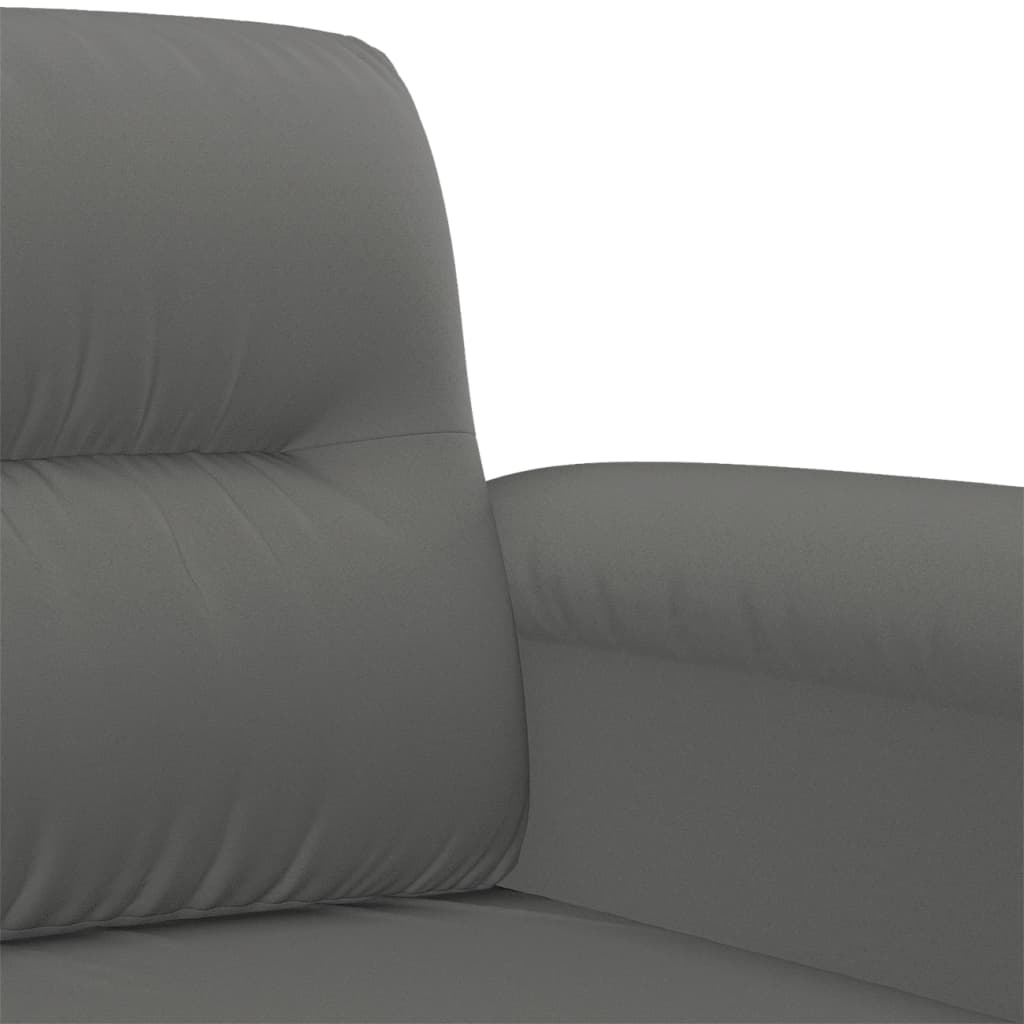 Canapé à 2 places Gris foncé 140 cm Tissu microfibre Canapés vidaXL