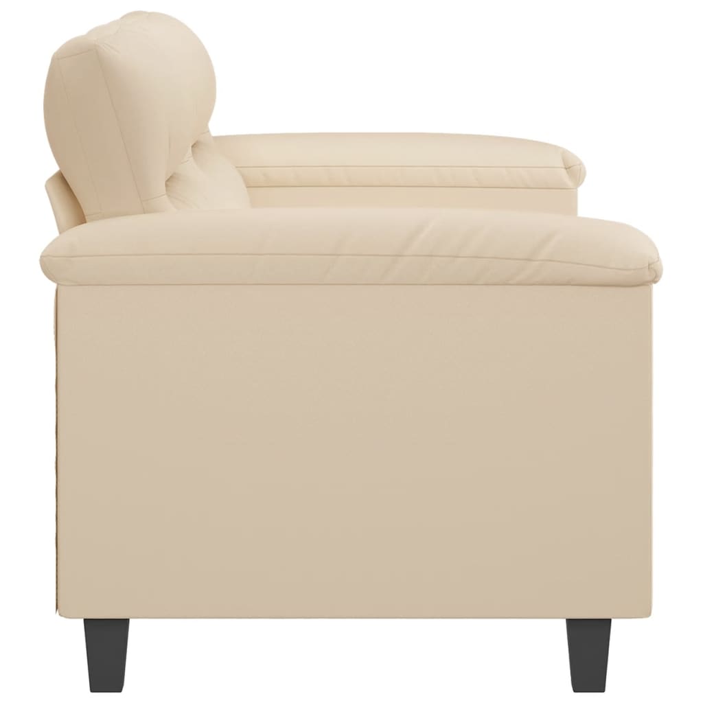 Canapé à 2 places Crème 140 cm Tissu microfibre Canapés vidaXL