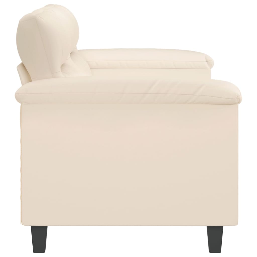 Canapé à 2 places Beige 140 cm Tissu microfibre - XIOS