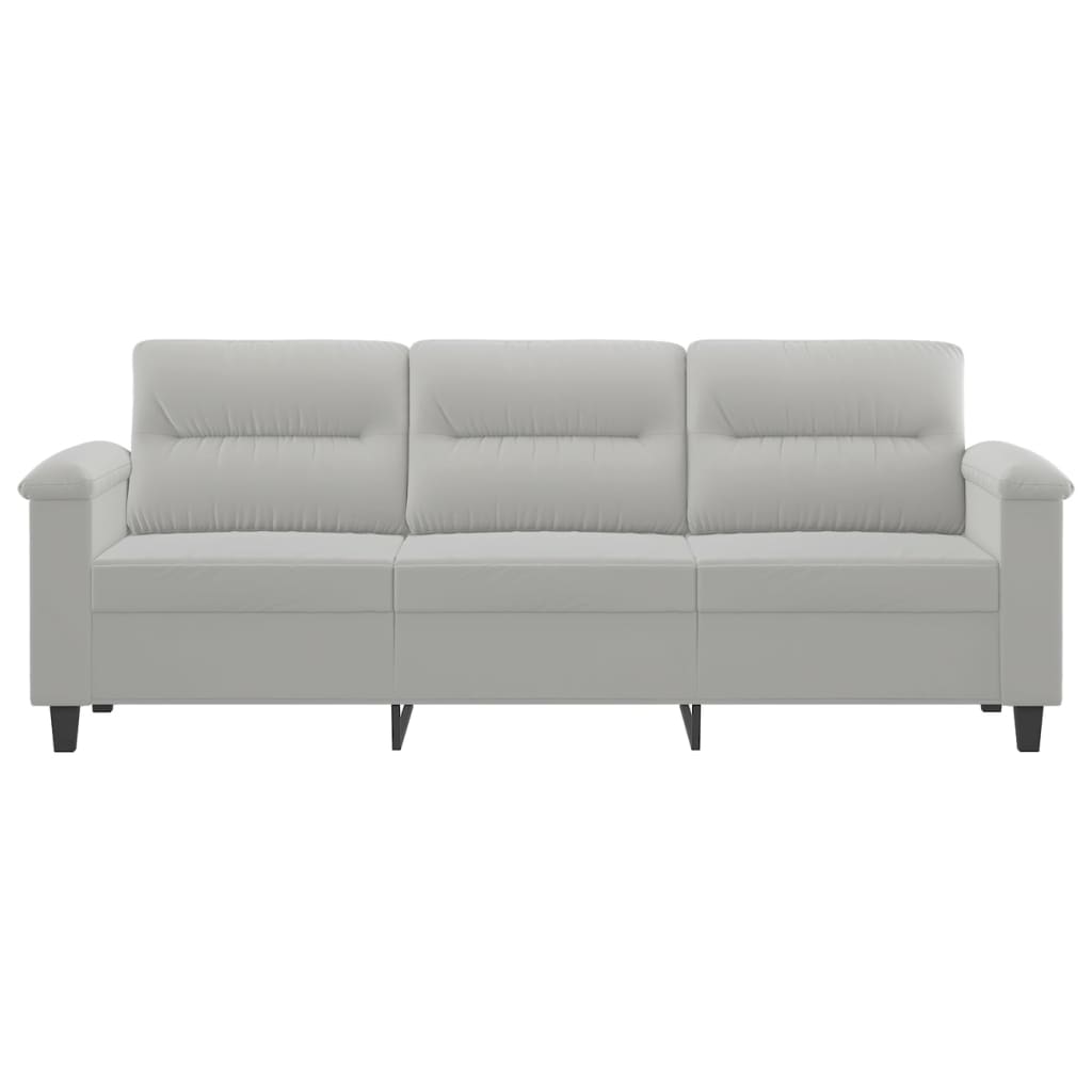 Canapé à 3 places Gris clair 180 cm Tissu microfibre - XIOS