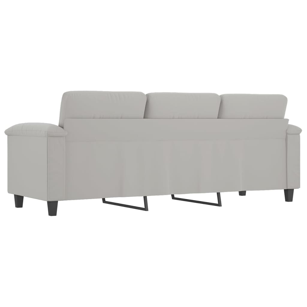Canapé à 3 places Gris clair 180 cm Tissu microfibre - XIOS