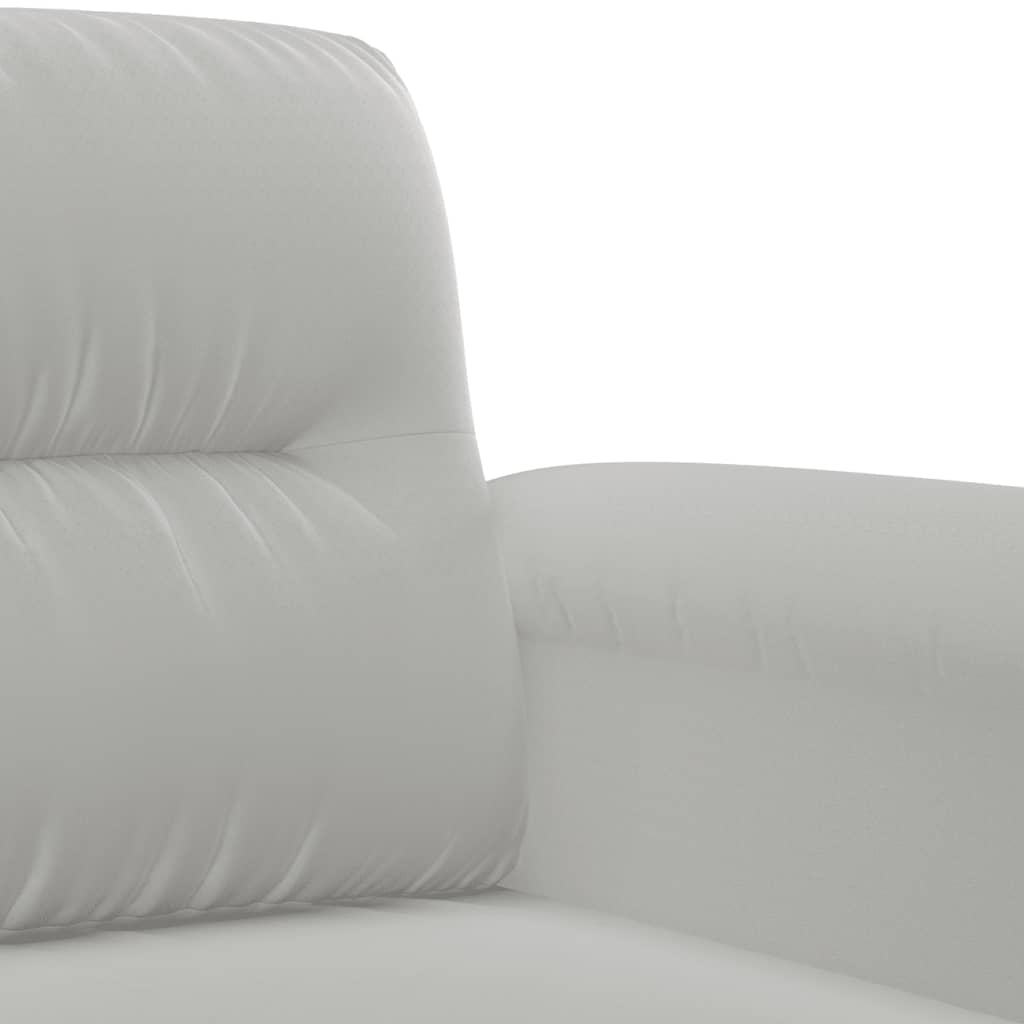 Canapé à 3 places Gris clair 180 cm Tissu microfibre - XIOS