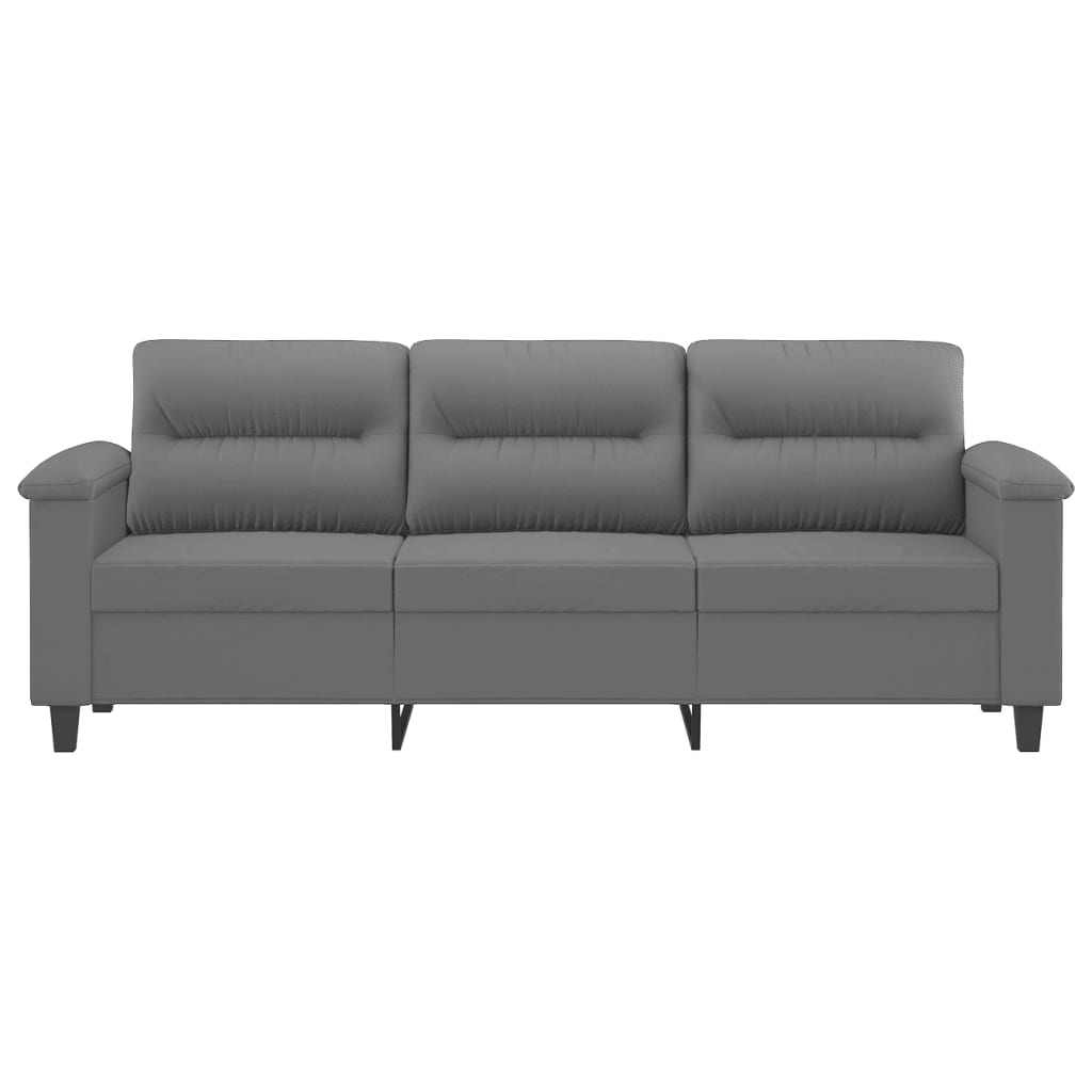 Canapé à 3 places Gris foncé 180 cm Tissu microfibre - XIOS