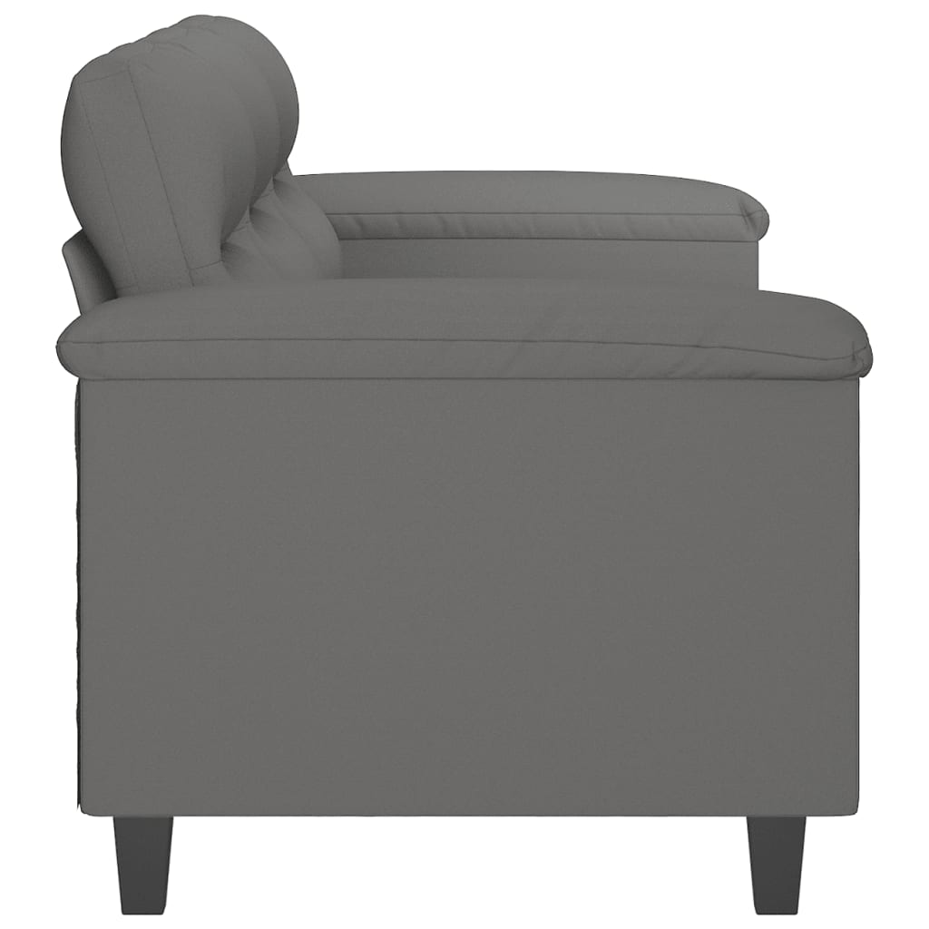 Canapé à 3 places Gris foncé 180 cm Tissu microfibre - XIOS