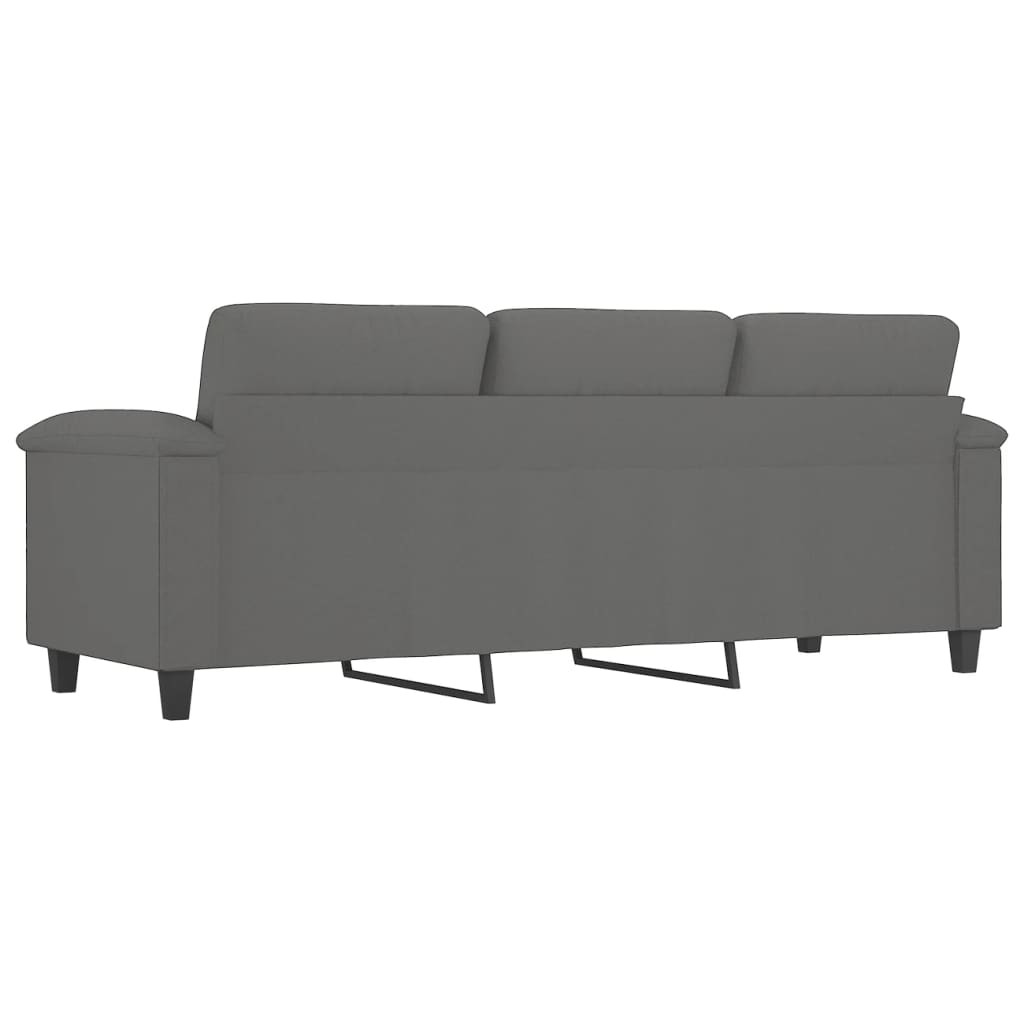 Canapé à 3 places Gris foncé 180 cm Tissu microfibre - XIOS
