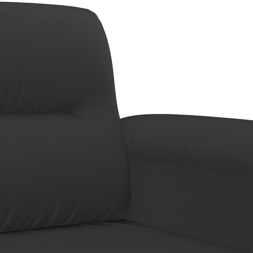 Canapé à 3 places Noir 180 cm Tissu microfibre - XIOS