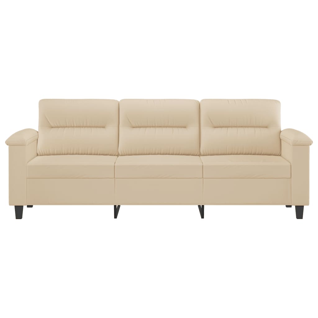 Canapé à 3 places Crème 180 cm Tissu microfibre - XIOS