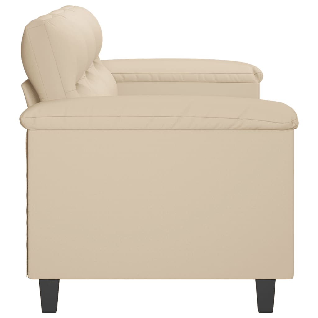 Canapé à 3 places Crème 180 cm Tissu microfibre - XIOS