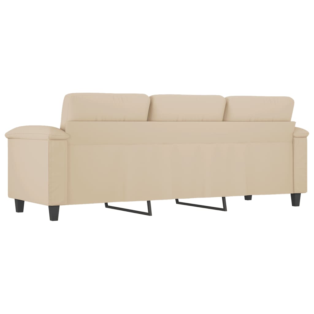 Canapé à 3 places Crème 180 cm Tissu microfibre - XIOS