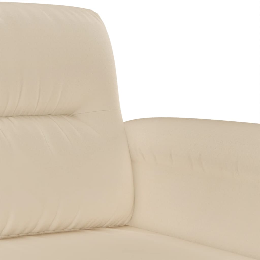 Canapé à 3 places Crème 180 cm Tissu microfibre - XIOS
