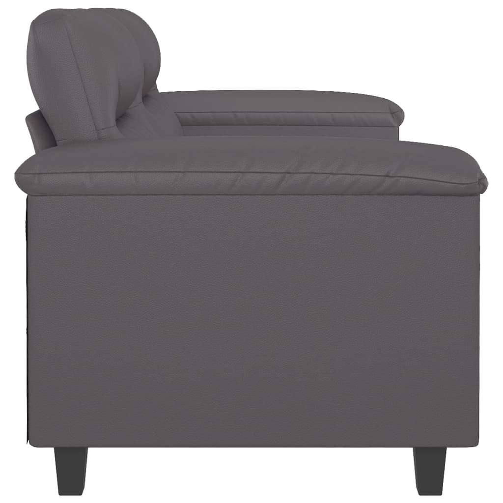 Canapé à 2 places Gris 120 cm Similicuir - XIOS