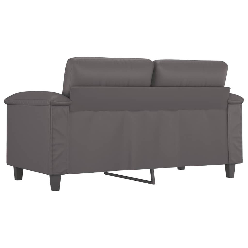 Canapé à 2 places Gris 120 cm Similicuir - XIOS