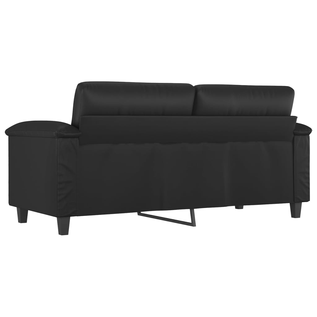 Canapé à 2 places Noir 140 cm Similicuir - XIOS