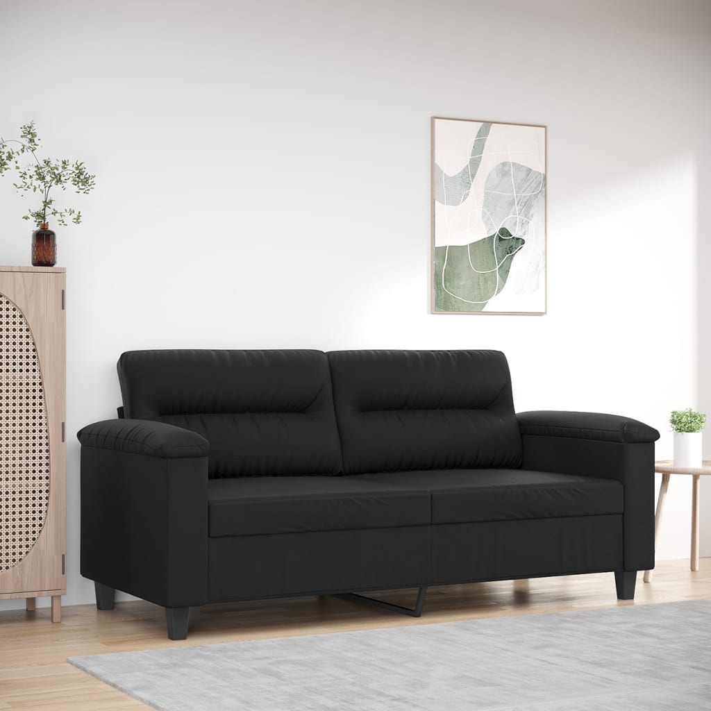 Canapé à 2 places Noir 140 cm Similicuir - XIOS