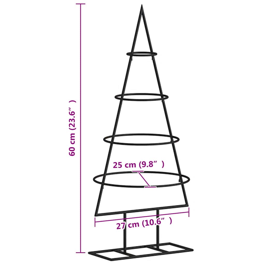 Arbre de Noël en métal pour décoration noir 60 cm - XIOS