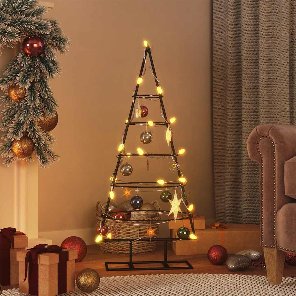 Arbre de Noël en métal pour décoration noir 90 cm - XIOS