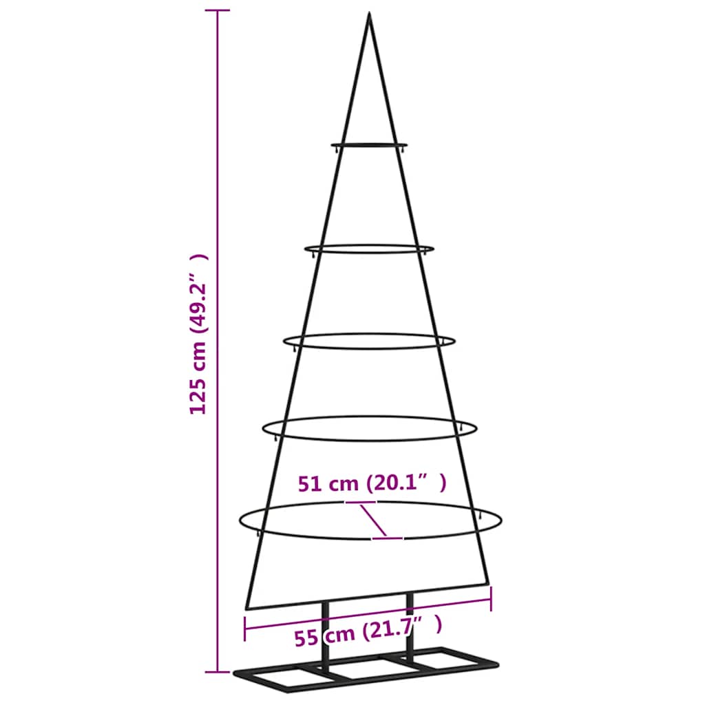 Arbre de Noël en métal pour décoration noir 125 cm - XIOS