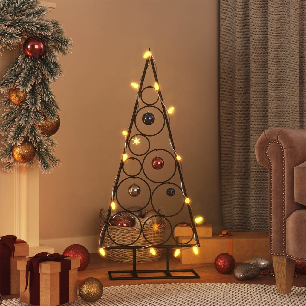 Arbre de Noël en métal pour décoration noir 90 cm - XIOS