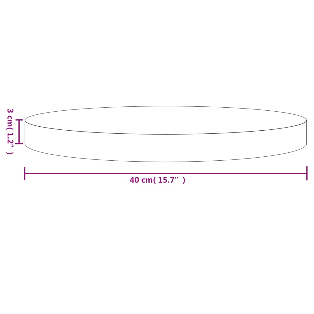 Dessus de table rond blanc Ø40x3 cm bois de pin massif Plateaux de table vidaXL