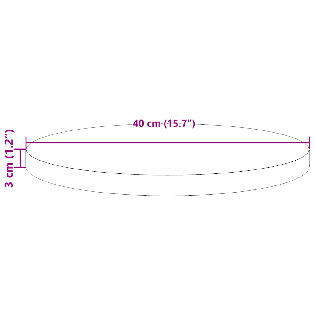 Dessus de table rond blanc Ø40x3 cm bois de pin massif - XIOS
