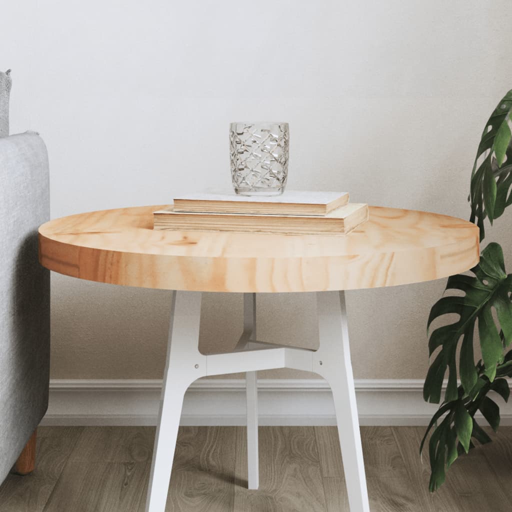 Dessus de table rond Ø50x3 cm bois de pin massif Plateaux de table vidaXL