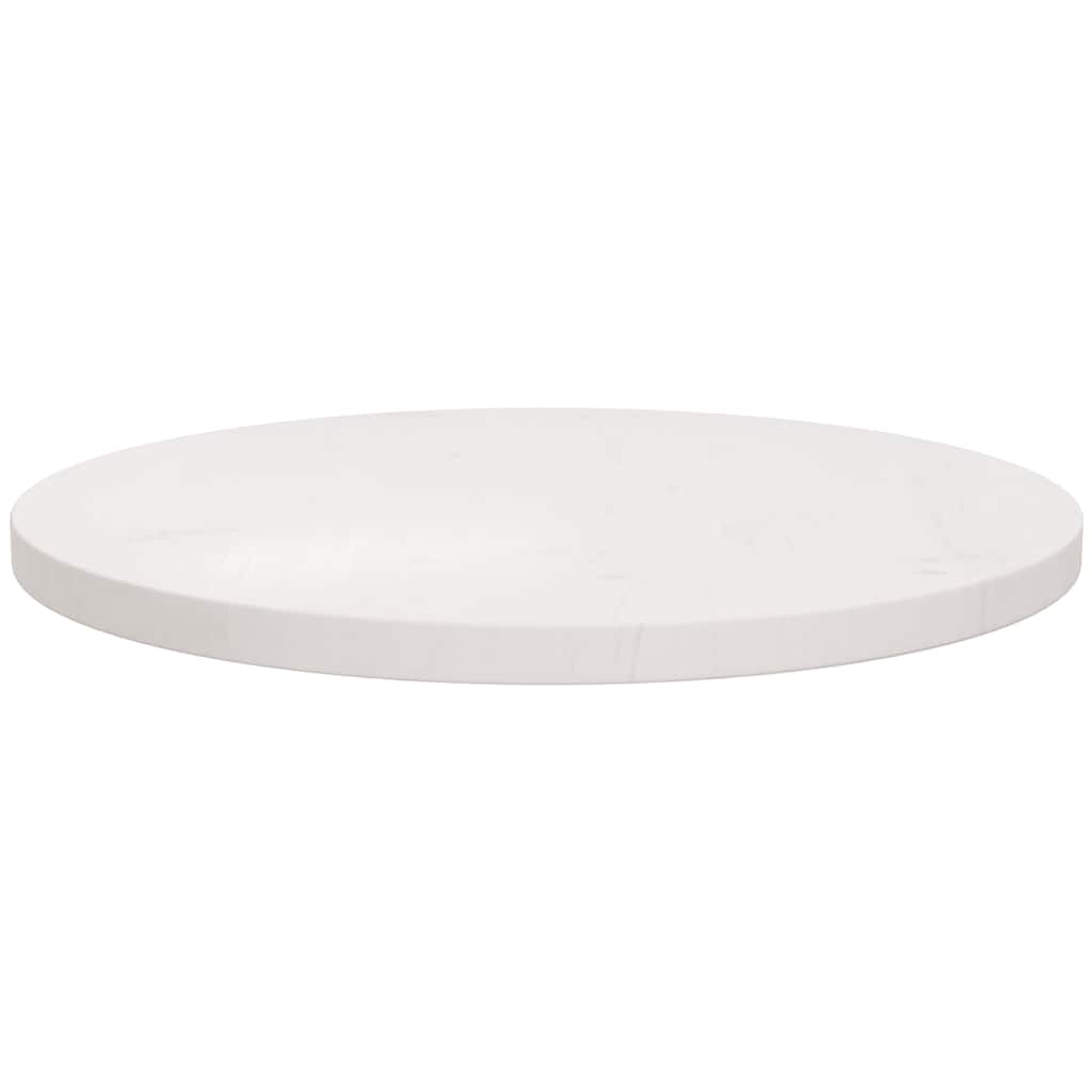 Dessus de table rond blanc Ø50x3 cm bois de pin massif - XIOS