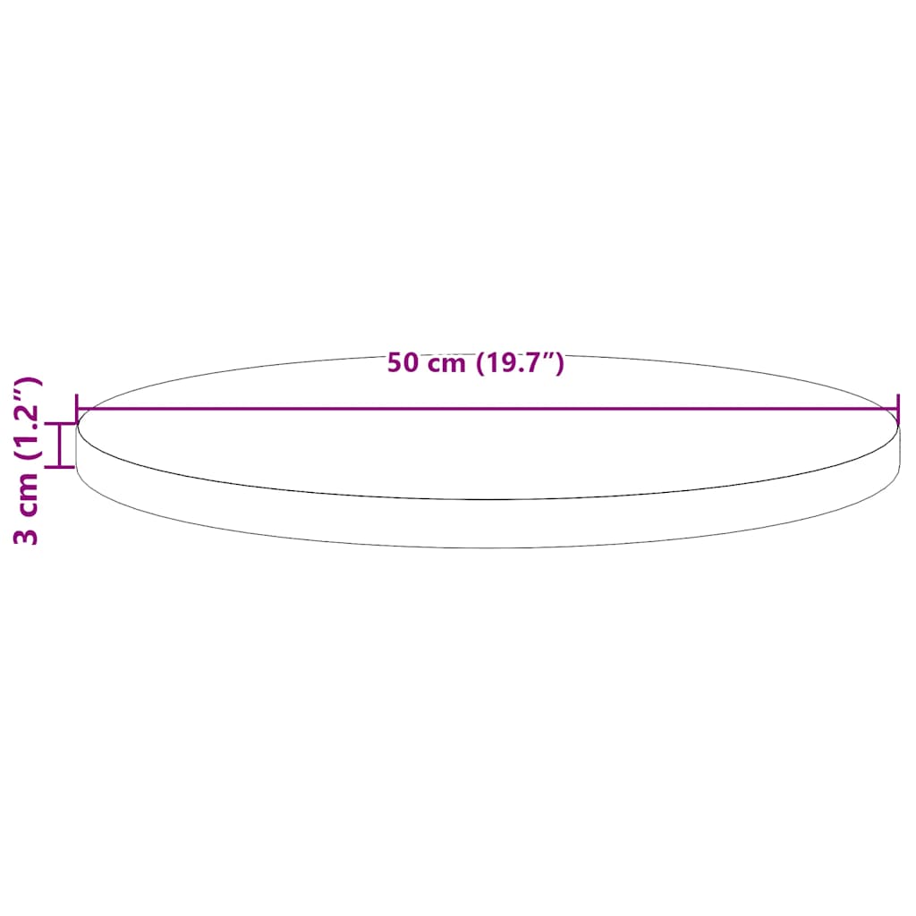 Dessus de table rond blanc Ø50x3 cm bois de pin massif - XIOS