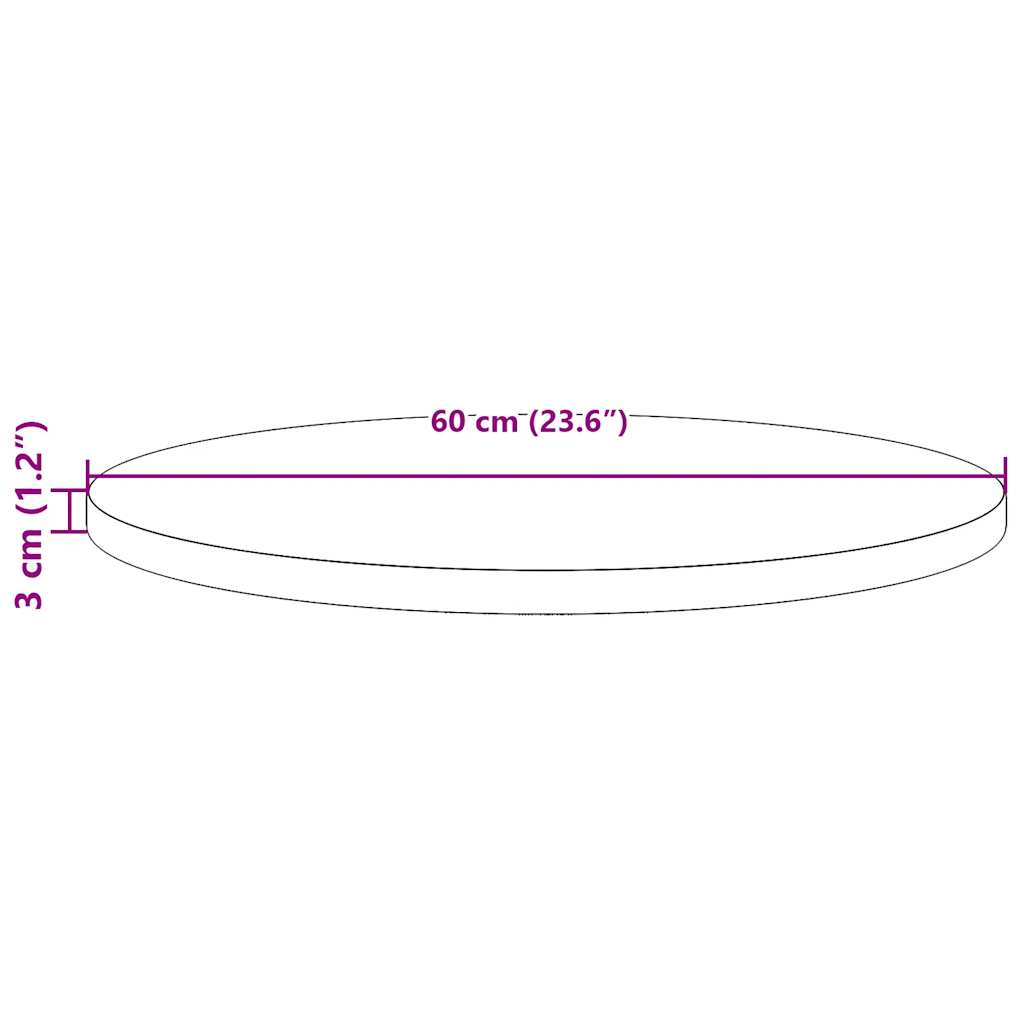 Dessus de table rond blanc Ø60x3 cm bois de pin massif - XIOS