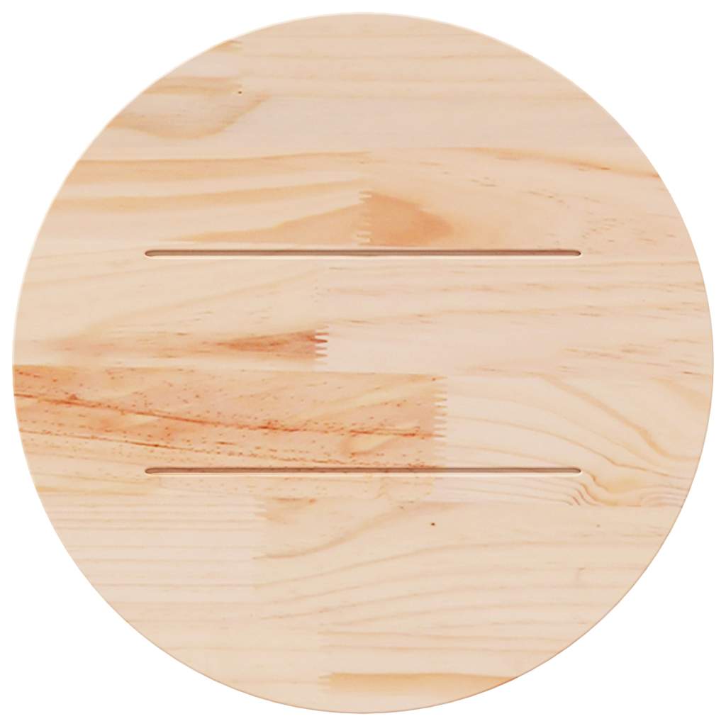 Dessus de table rond blanc Ø70x3 cm bois de pin massif - XIOS