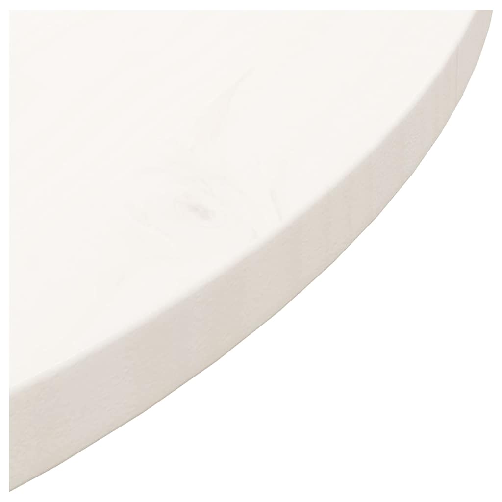 Dessus de table rond blanc Ø70x3 cm bois de pin massif - XIOS